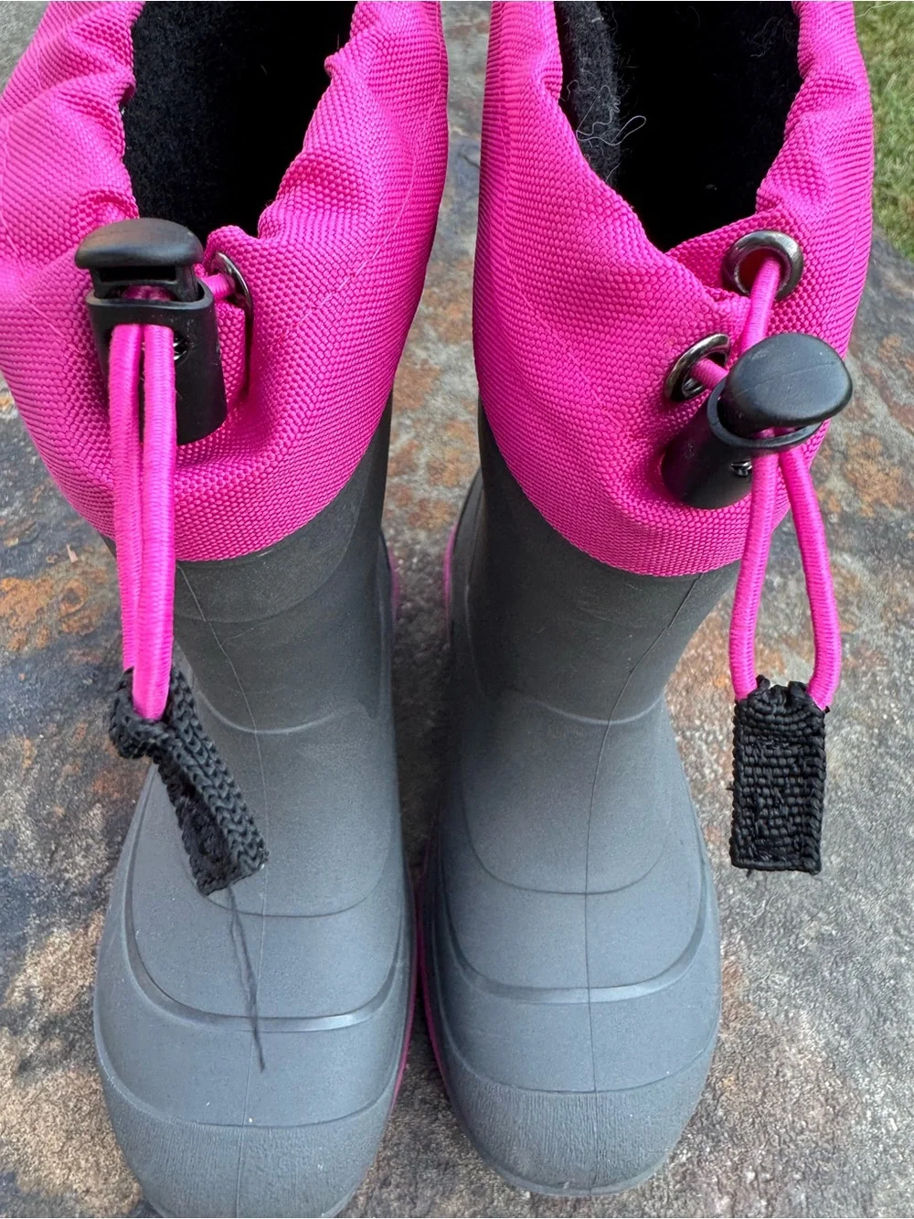 Kamik Snobuster Winter Boots Kids Sz 13 Charcoal Magenta Waterproof Winter Snow